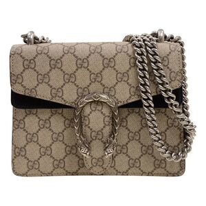 AUTHENTIC NEW GUCCI Gucci Handbag Shoulder Bag GG Supreme Canvas PVC Black Brown